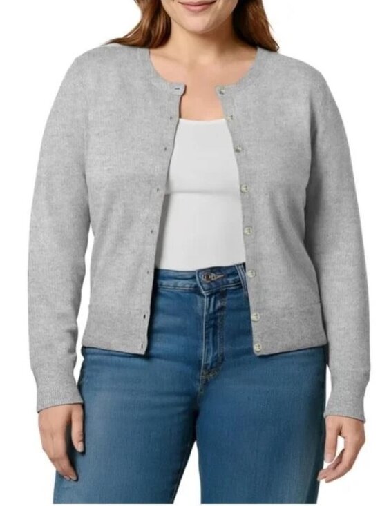 GAP Sweaters - NEW GAP Womens Crewneck Cardigan Sweater NWT XXL 100% Cotton Gray